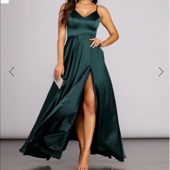 JULIET FORMAL HIGH SLIT DRESS - Picture 1 of 9